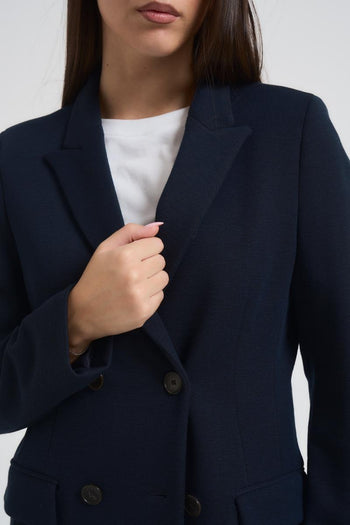 Giacca donna blu doppiopetto - 3