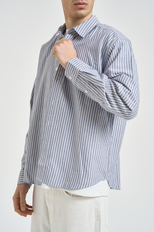 Camicia uomo a righe blu - 2