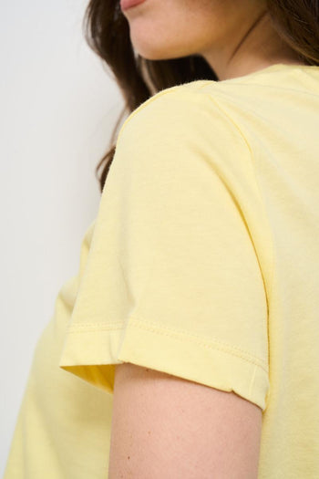 T-shirt donna girocollo gialla - 5