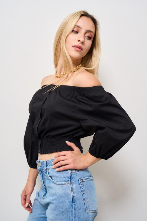 Top donna cropped nero - 2