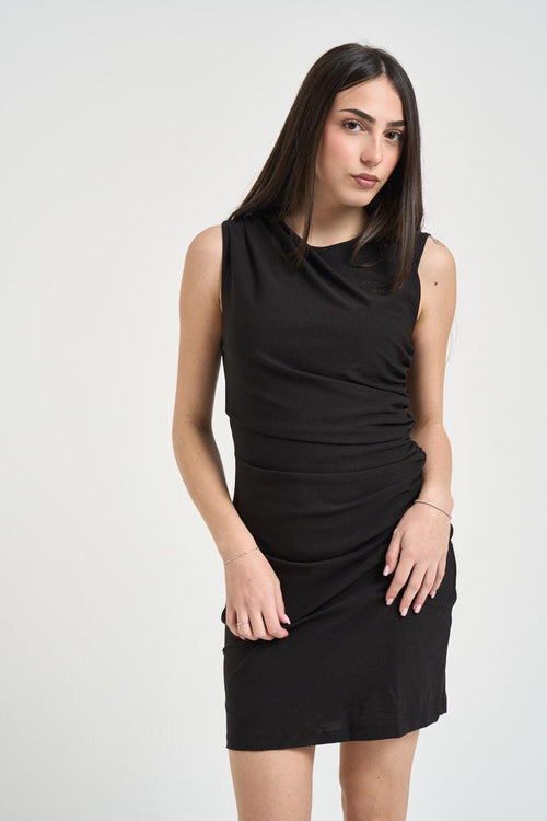 Abito donna drappeggiato nero - 2