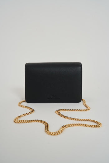 Borsa donna nera a tracolla dorata - 5