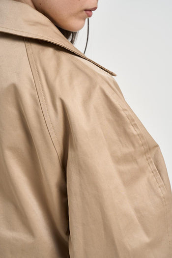 Trench donna corto doppiopetto beige - 4