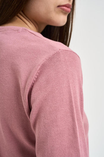 Maglia donna girocollo rosa - 4