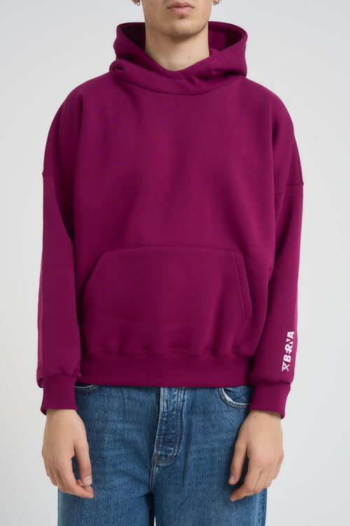 Felpa uomo con cappuccio viola - 2