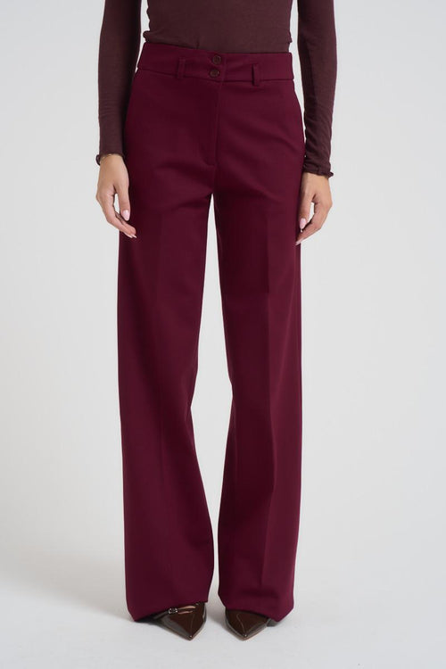Pantalone donna a palazzo bordeaux - 2