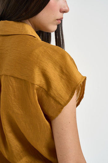 Camicia donna fluida ocra - 5