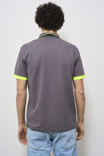 Polo uomo grigia e gialla - 5