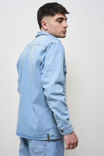 Camicia uomo in denim chiaro - 5