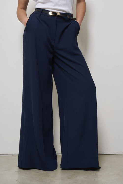 Women's blue palazzo trousers - 2