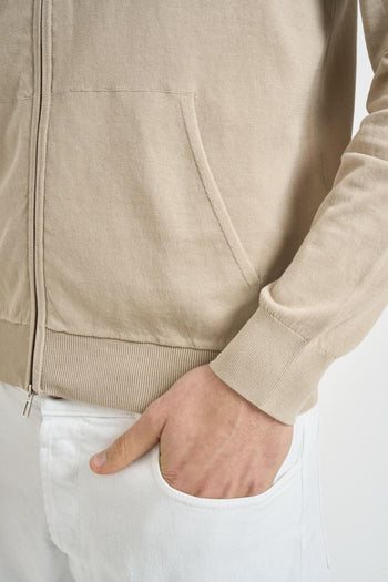 Felpa uomo in maglia beige - 3