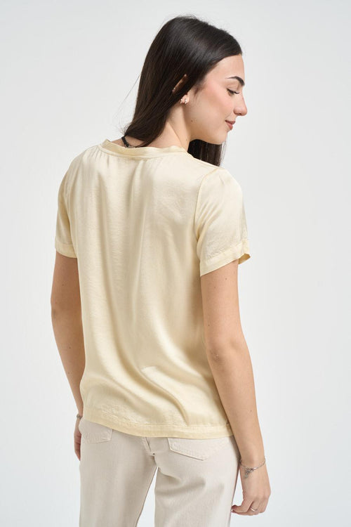 Blusa donna satinata gialla - 2
