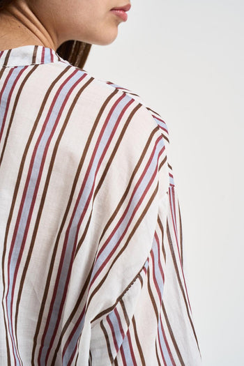 Camicia donna a righe verticali multicolor - 4