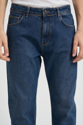 Jeans uomo tapered in denim scuro - 5