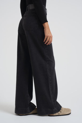 Jeans donna nero gamba ampia - 4