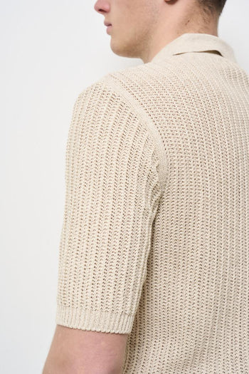 Beige men's polo - 5