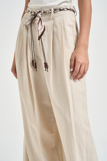 Pantalone donna palazzo panna - 5