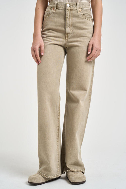 Jeans donna Ribcage in denim beige