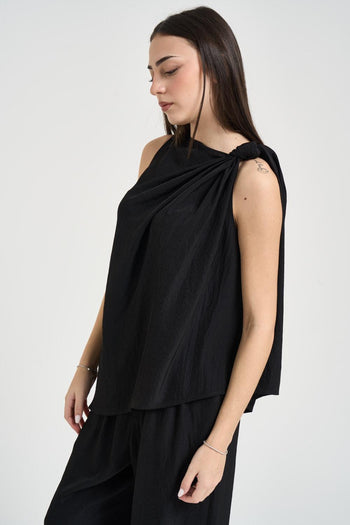 Top donna smanicato nero - 3