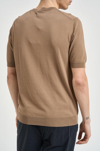 T-shirt uomo in maglia marrone - 4