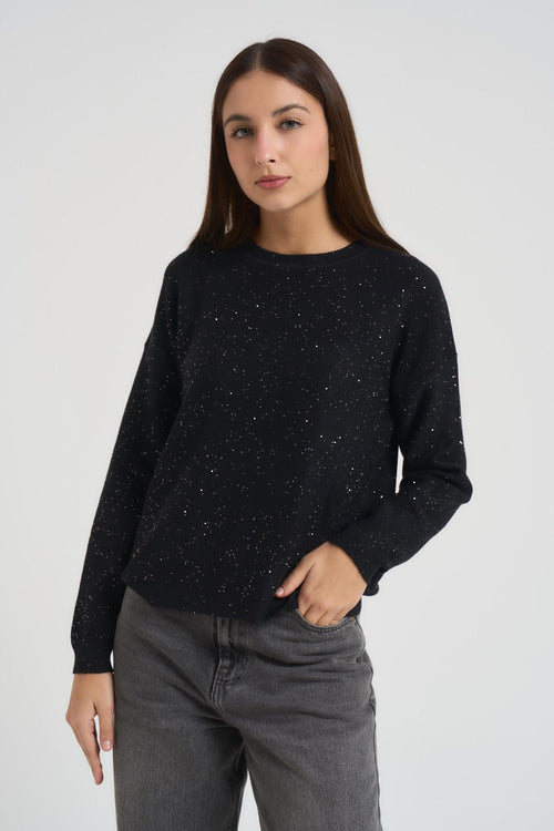 Maglia donna girocollo nera