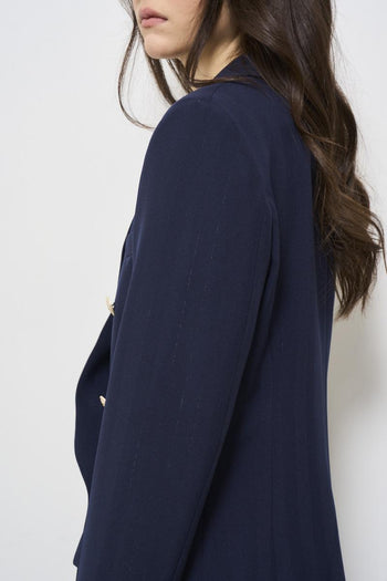 Women's blue double-breasted jacket - 7