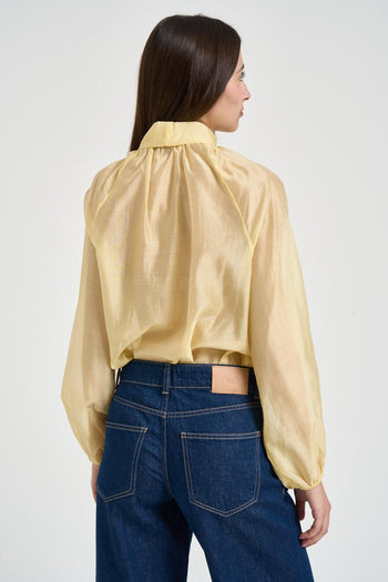 Blusa donna con fiocco gialla - 3