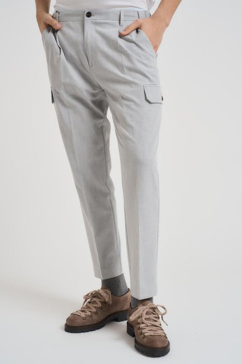 Pantalone uomo cargo grigio chiaro