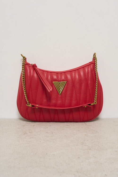 Red quilted women's bag