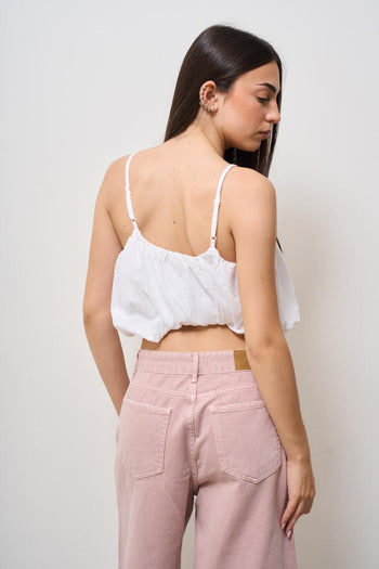 Top donna cropped bianco - 3