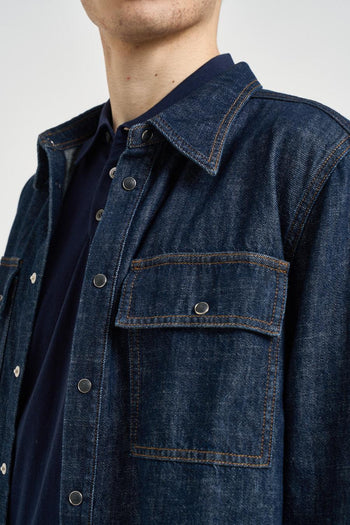 Camicia uomo in denim blu - 3
