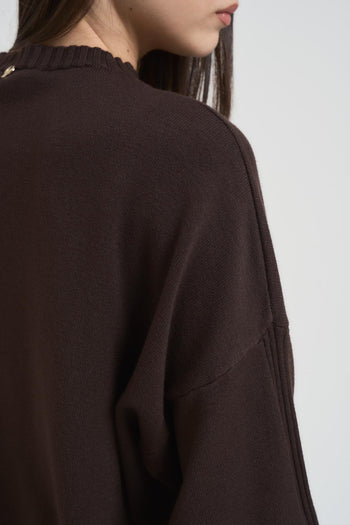 Maglia donna girocollo marrone - 6