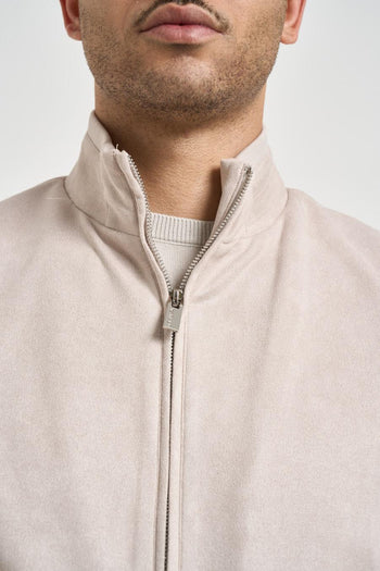 Gilet uomo in suede beige - 3