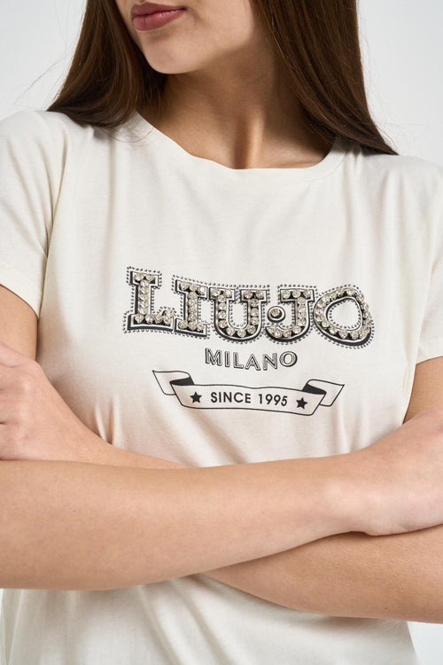 T-shirt donna bianca con logo - 2
