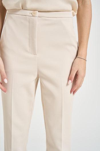 Pantaloni donna a sigaretta panna - 6