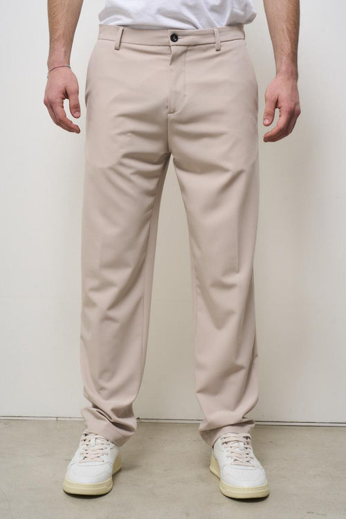 Men's straight cream trousers