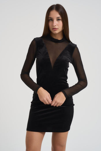 Abito donna aderente nero - 3