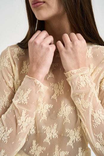 Maglia donna trasparente giallo pastello - 3