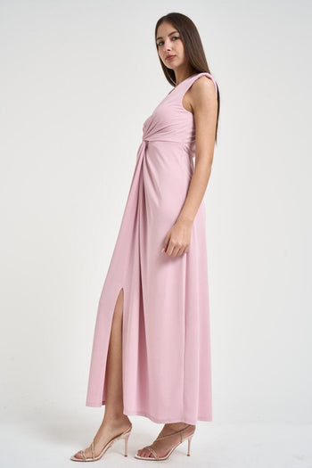 Abito lungo donna fluido rosa - 3