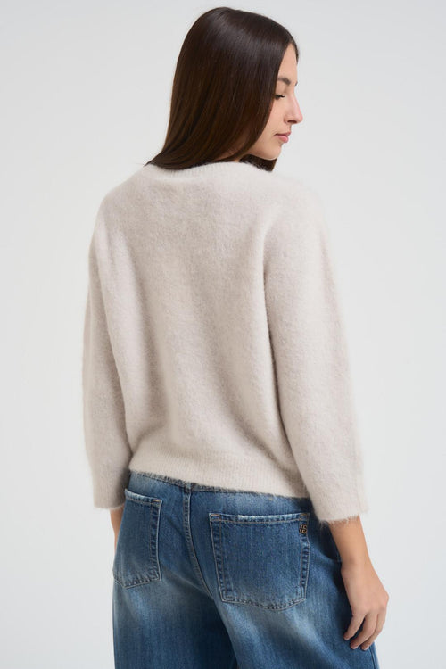 Maglia donna scollo a barca avorio - 2