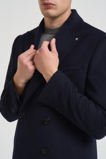 Cappotto uomo doppiopetto blu notte - 3