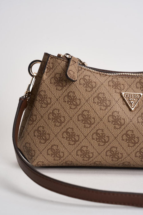 Borsa donna a spalla stampa marrone - 2