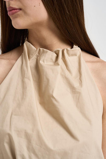 Top donna a palloncino beige - 3