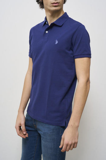 Men's blue polo shirt - 4