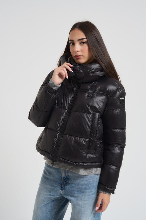 Piumino donna cropped nero - 2