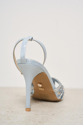 Light blue heel shoe with rhinestones - 5