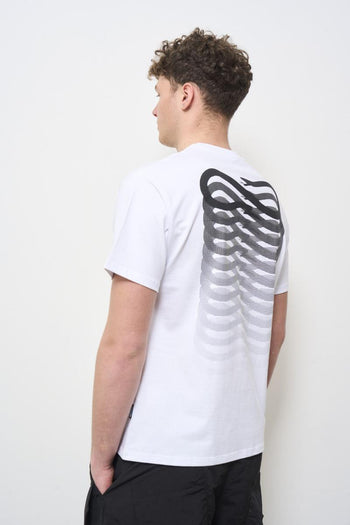 T-shirt uomo girocollo bianca con stampa nera - 5