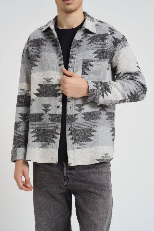 Camicia uomo fantasia azteca grigia - 2