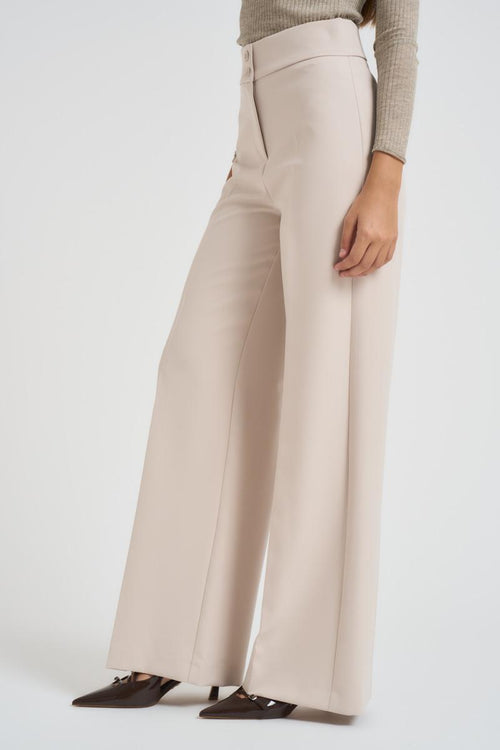 Pantalone donna dritto panna - 2