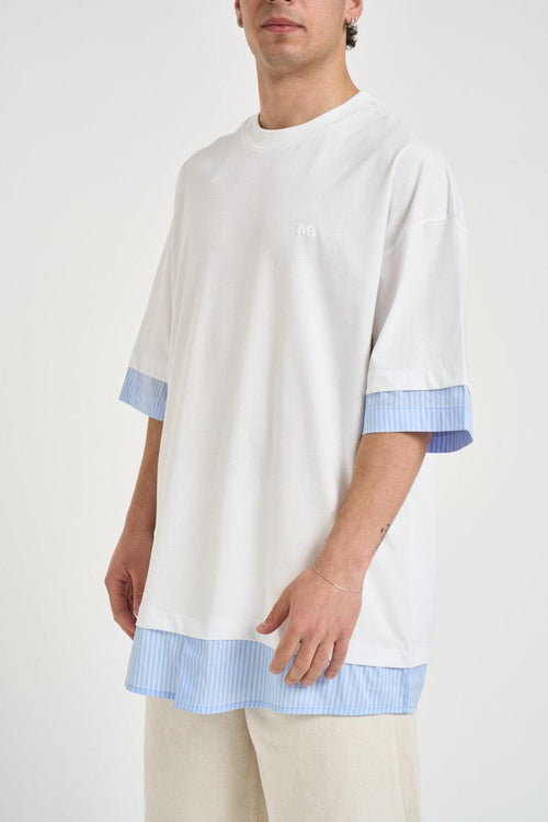 T-shirt uomo bianca e celeste - 2